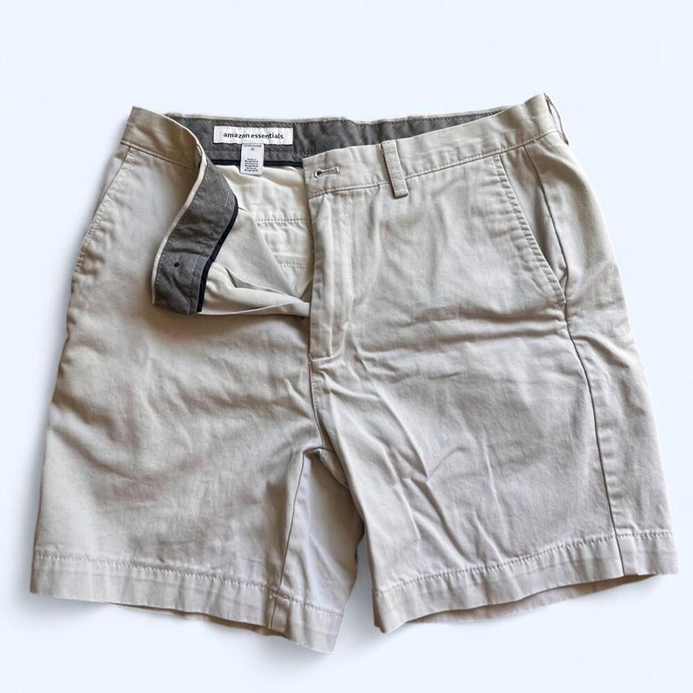 Essentials Men's Cream and Grey Shorts